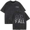 Fall Love Art Word Design Printing Washed T-Shirts Womens Cotton Short Sleeve Tops Summer O-Neck Oversized T Shirt Clothes