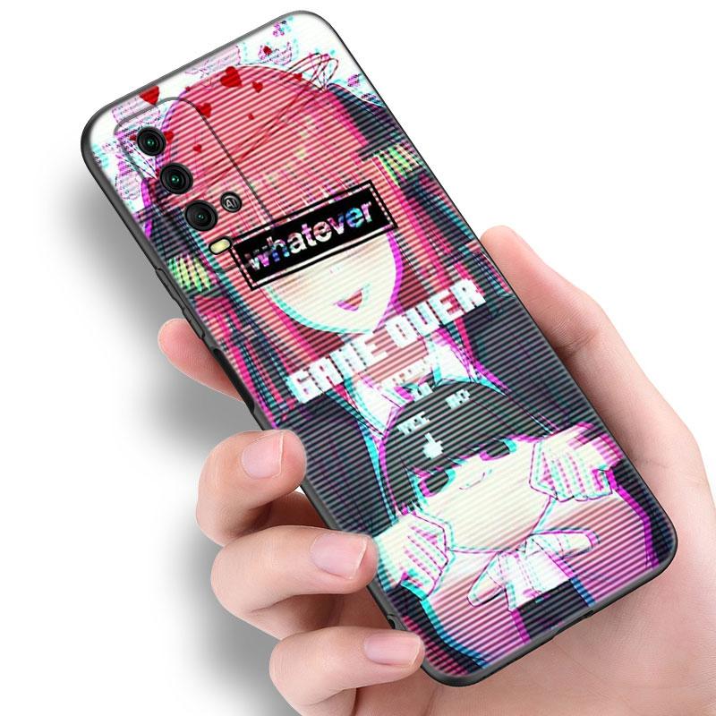 

Чехол для телефона с изображением аниме Vaporwave Glitch для Xiaomi Redmi Note 5 6 9T K20 K40 K50 Pro 7A 8A 9A 9C 9i 10A 10C A1 S2, черный чехол из ТПУ Redmi Note 6(Pro)