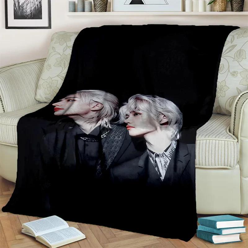 3D Kpop Stray Kids Korea Singer Blanket,Soft Throw Blanket for Home Bedroom Bed Sofa Picnic Travel Office Rest Cover Blanket Kid