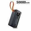 Power Bank de Alta Capacidade 50.000mAh: Portátil, Display Digital e Cabo Embutido—Ideal para Viagens ao Ar Livre e Emergências