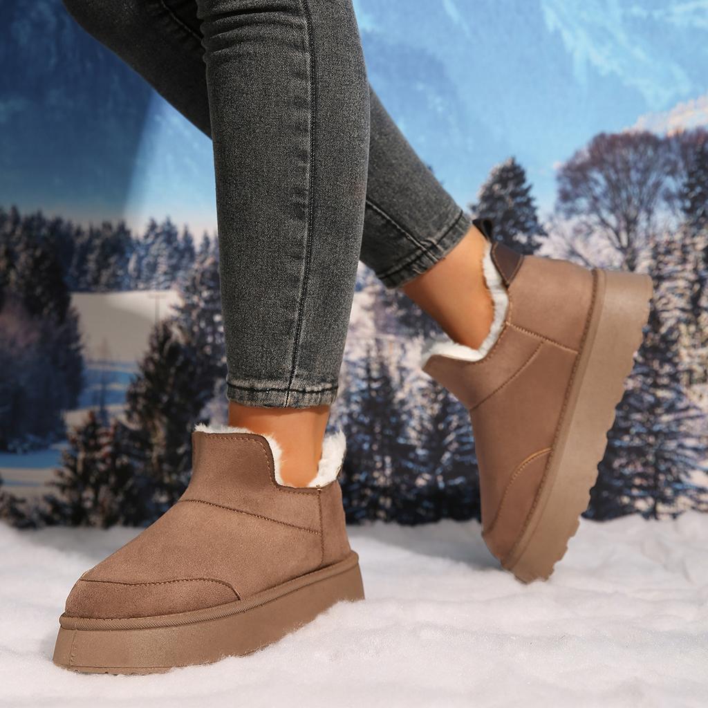 Winter Snow Boots Women's New Casual Velvet Short Boots Women's Cotton Boots Wear Thick-soled Snow Boots
