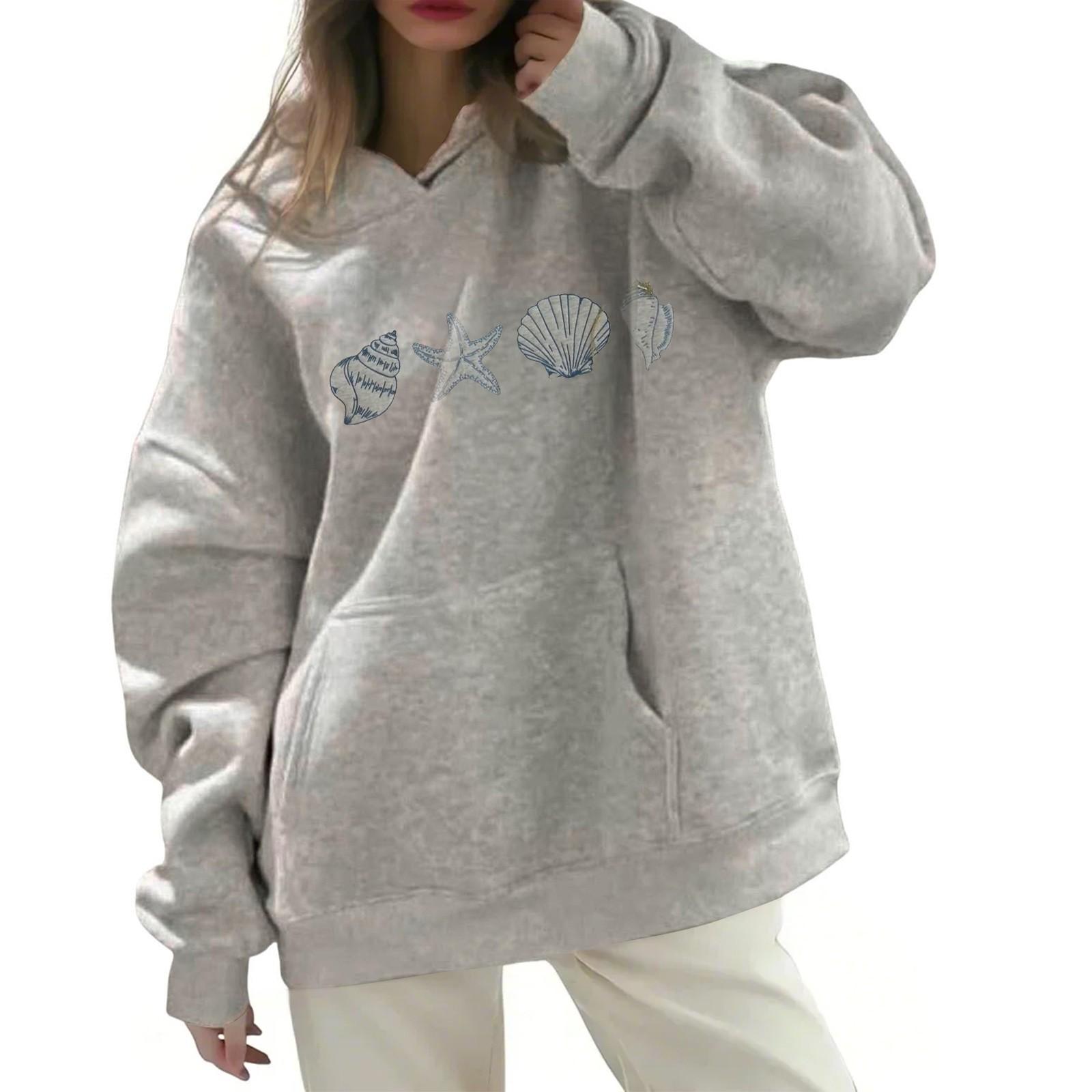 

Женская модная повседневная универсальная повседневная толстовка с капюшоном, повседневная толстовка с длинными рукавами и нашивками сверху S