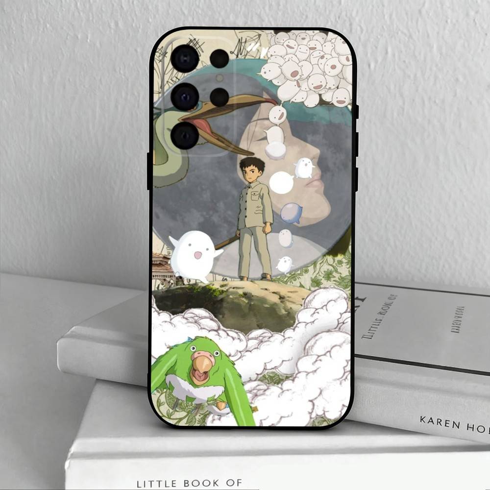 T-The Boy and the Heron Anime Phone Case For Samsung S25,24,23,22,30,21,10,9,Ultra,Plus,Lite,FE,4,5 G Soft Black Case