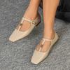 Spring new women's handmade soft shallow mouth Mary Jane square head low heel buckle single shoes fashion shoes