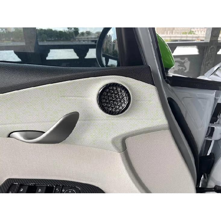 For BYD Dolphin Atto 2 EA1   Car Accessories Carbon Fiber Style Door Panel Loudspeaker Cover Decoration
