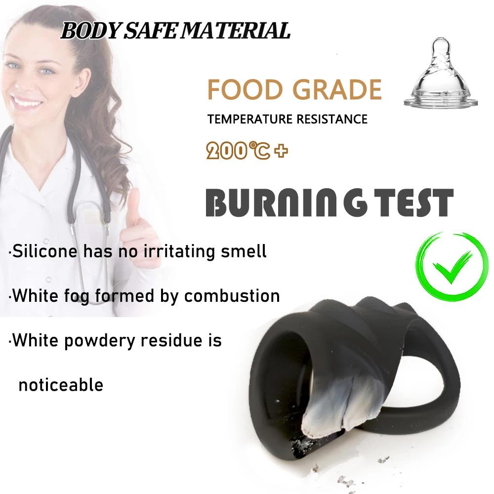 Lock Penis Ring Male Ejaculation Delay Sleeve Reusable Cock Ring Erection Sex Toys For Men Adult Product Silicone Adult Supplies