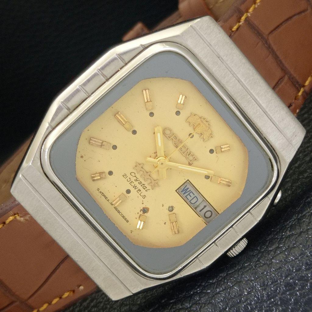 АВТОМАТИЧЕСКИЕ ВИНТАЖНЫЕ ЧАСЫ ORIENT CRYSTAL ЯПОНИЯ 48741 МУЖСКИЕ ОРИГИНАЛЬНЫЙ ЦИФЕРБЛАТ a703358-1