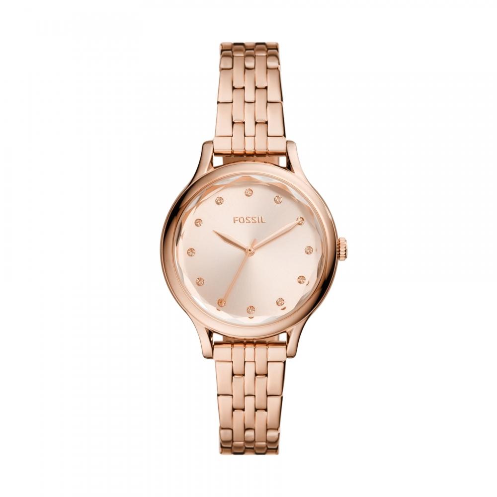 

Fossil Outlet Women s Laney Three-Hand, Rose Gold-Tone Stainless Steel Watch