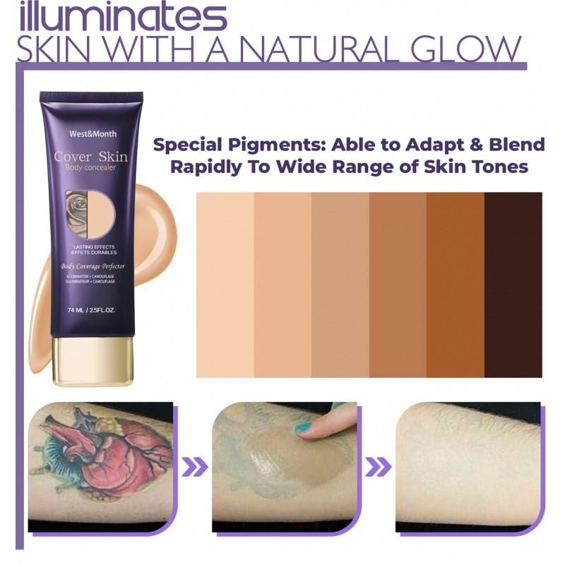 West Month Waterproof Body Concealer Cream For Covering Tattoos Scars And Birthmarks