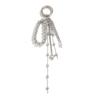 Elegant Heart Keychain Beads Key Pendant Heart Bag Decoration Alloy Texture Key Holder Suitable for Present Giving