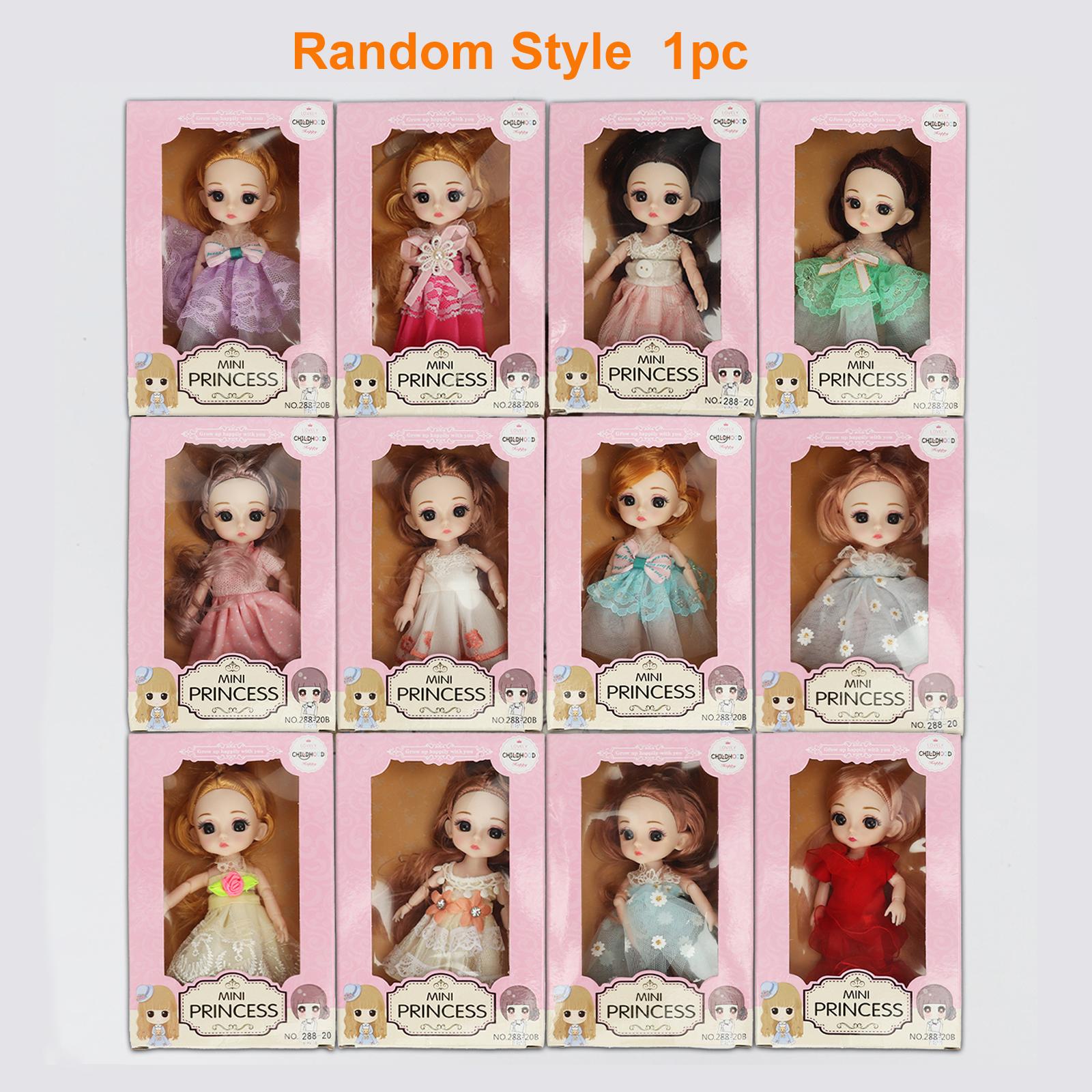 

Non-Toxic 1Pc Mini Cute Doll Children Simulation Princess Costume Doll Model Random Style Accompanies Doll With Movable Joints
