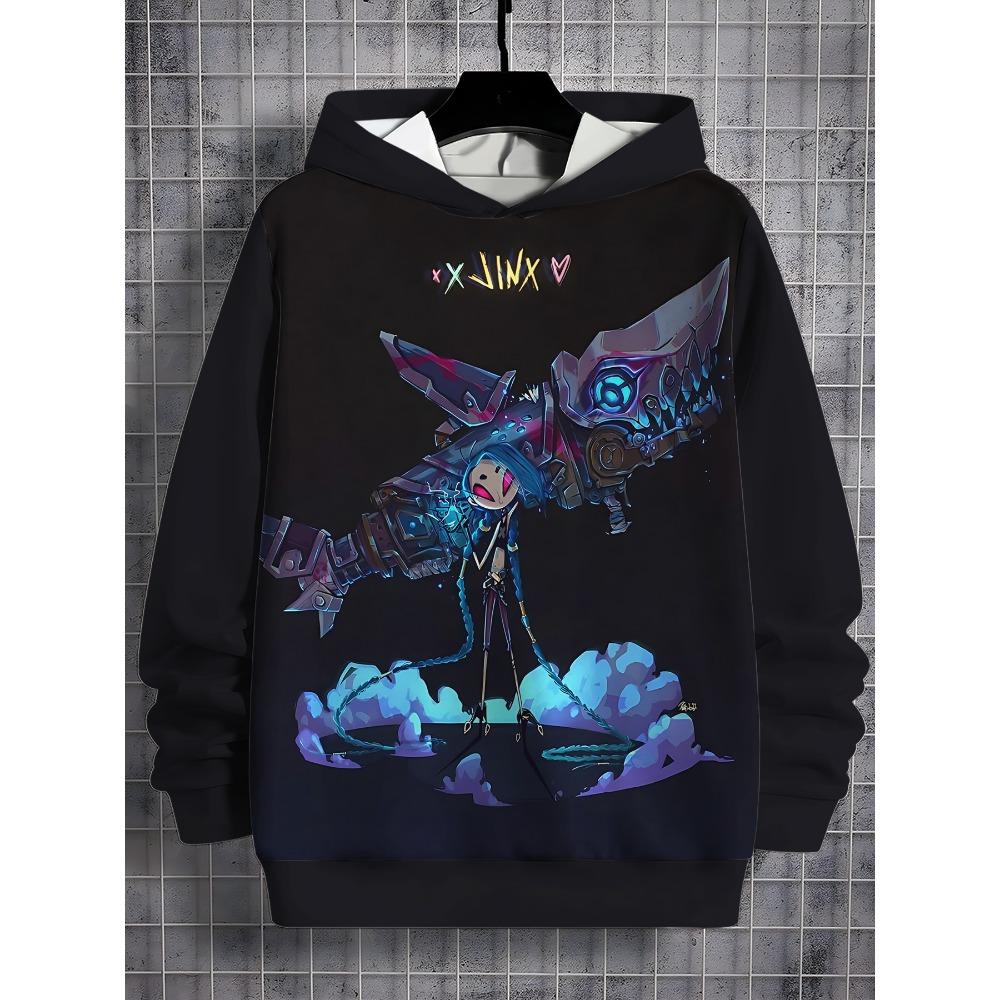 Arcane Jinx Anime 3D potisk Celoroční Dětská ležérní mikina Cool svetr Topy Unisex oblečení Klučičí mikiny Oblečení