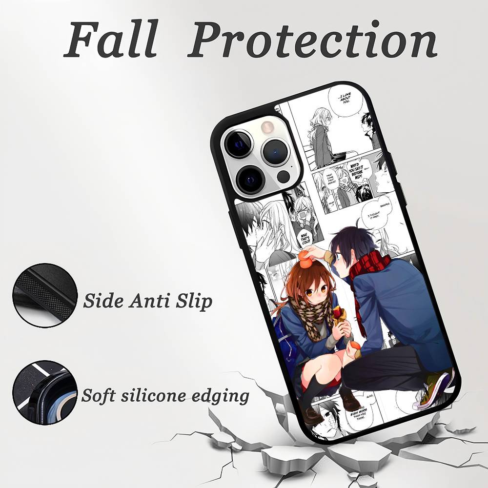Horimiya Phone Case Mobile Suitable For Apple 16 PRO MAX 15 14 13 12 MINI 11 Patch Black Hard Shell