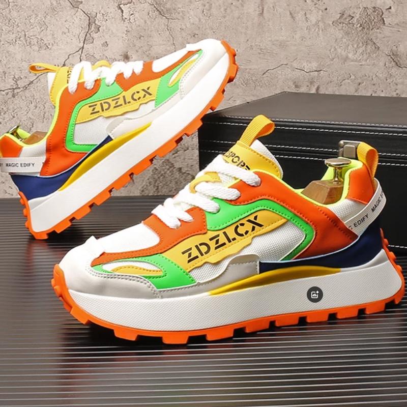 Trendy men's shoes, breathable mesh dad shoes, Korean-style fashionable thick-soled sports casual shoes   b30