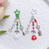 Bowknot Acrylic Phone Charm Straps Elegant Beaded Bowknot Phone Charm with Christmas Charm for Backpacks Purses