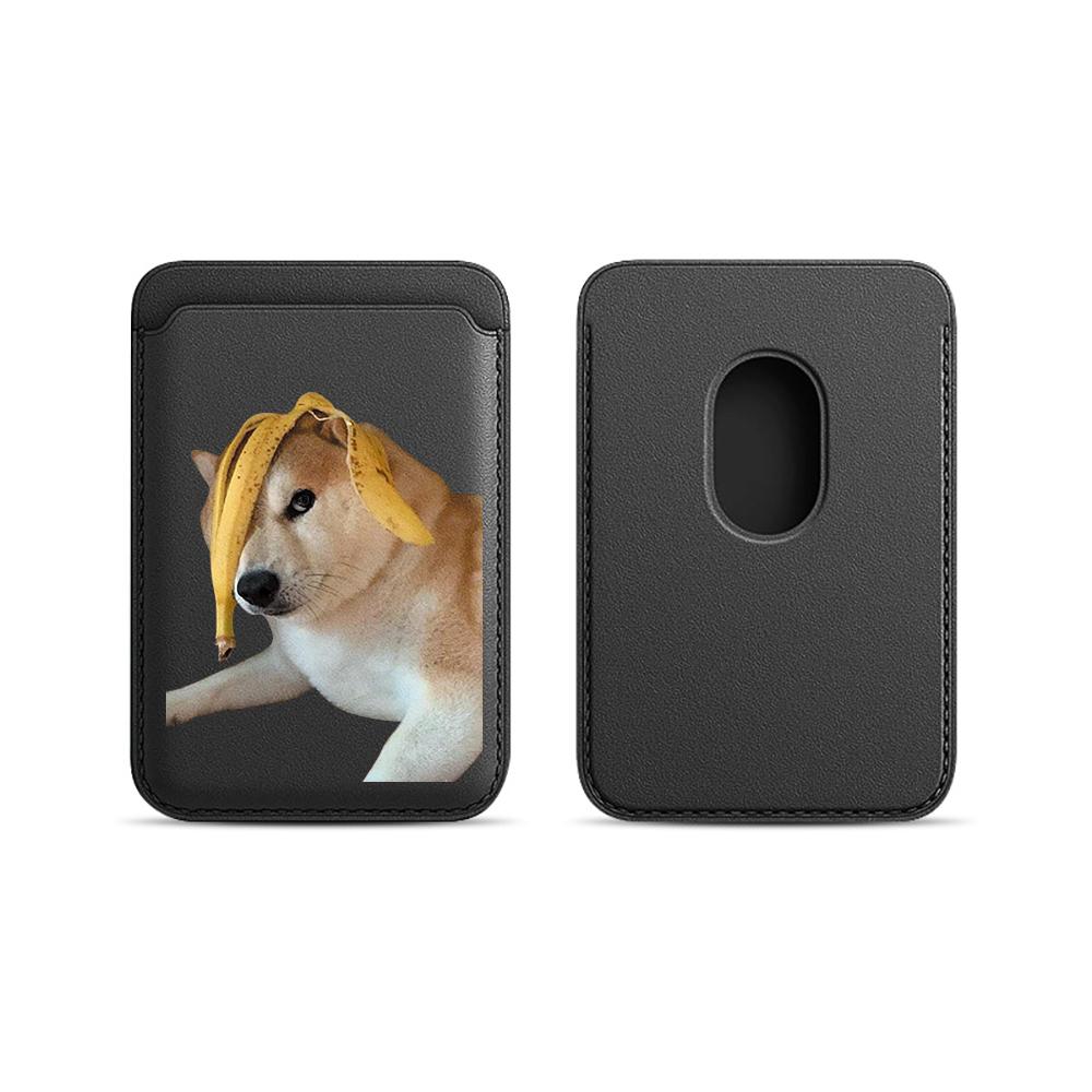 

Funny Meme Dog Banana Peel Leather Phone Wallet Case For Magsafe Magnetic Slim Back Pocket Shockproof Stylish Cover