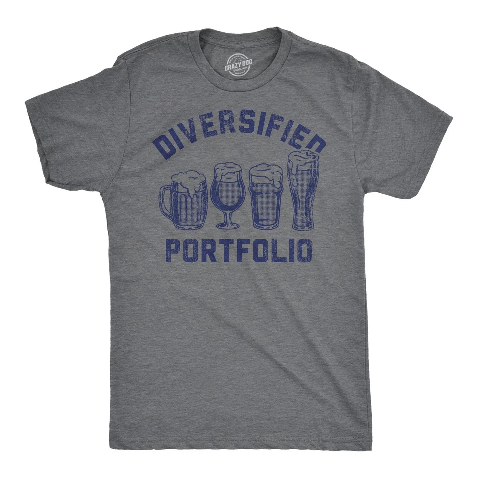 Mens Funny T Shirts Diversified Portfolio Beers Sarcastic Drinking Graphic Tee XS