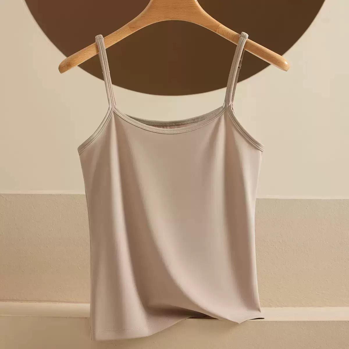 

Plus Size Ice Silk Camisole: Sexy Summer Vest for Women 3XL (135-155 lbs recommended) хаки