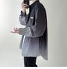 Men's Shirt Gradient Plicated Long Sleeve Shirts Loose Korean Shirt Fashion Casual Oversize Shirt Coat High Quality Clothing