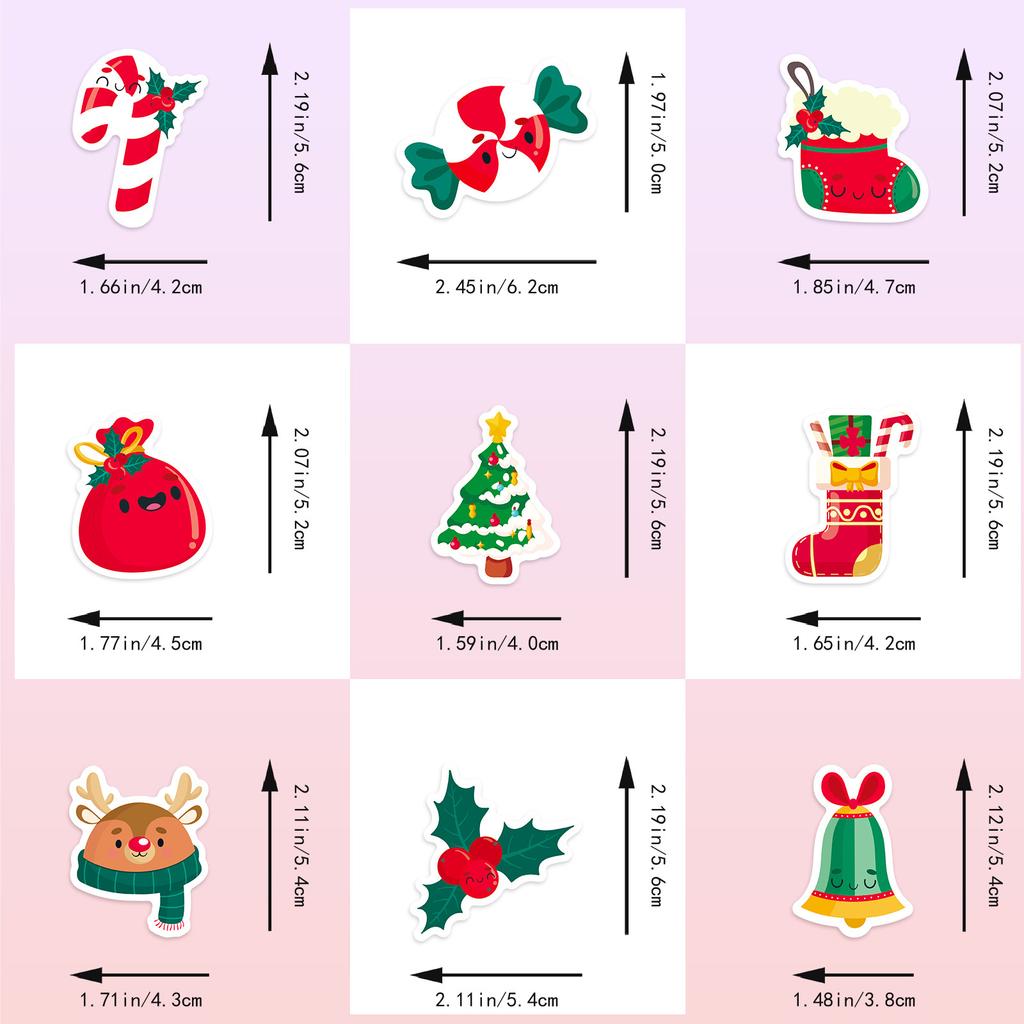 50pcs Holiday Christmas Theme Sticker for Phone Laptop Car Kids Xmas Waterproof Sticker