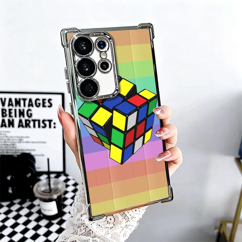 Rubik Cube Formula Spoofs Math Soft Phone Case For Samsung Galaxy S26 Ultra S25 Edge S24 FE S23 Plus S22 S21 + S20 Plating Anti-