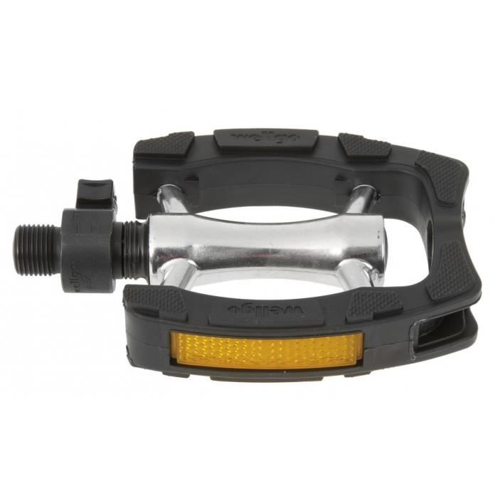Pédales de vélo de ville WELLGO noires avec clip QRD 9/16 pouces