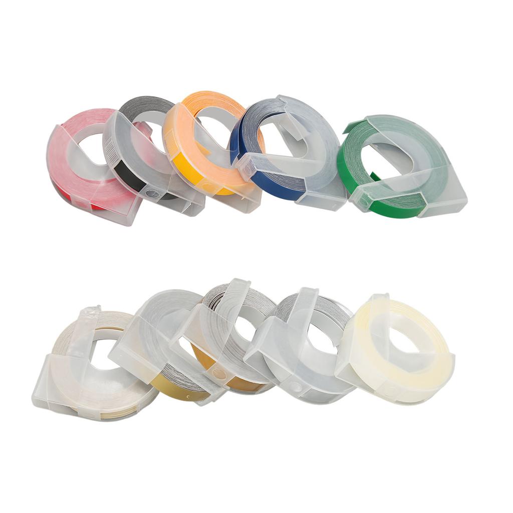 5Pcs Label Maker Tape 9mm Wide 9.8ft Long Waterproof Oil Resistant Identification Chip Labeler Tape 
