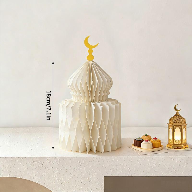 1/3/5Pcs 3D Honeycomb Ornaments For Ramadan Home Desktop Decor Eid Al Fitr Paper Arteid Mubarak Islamic Party Decor