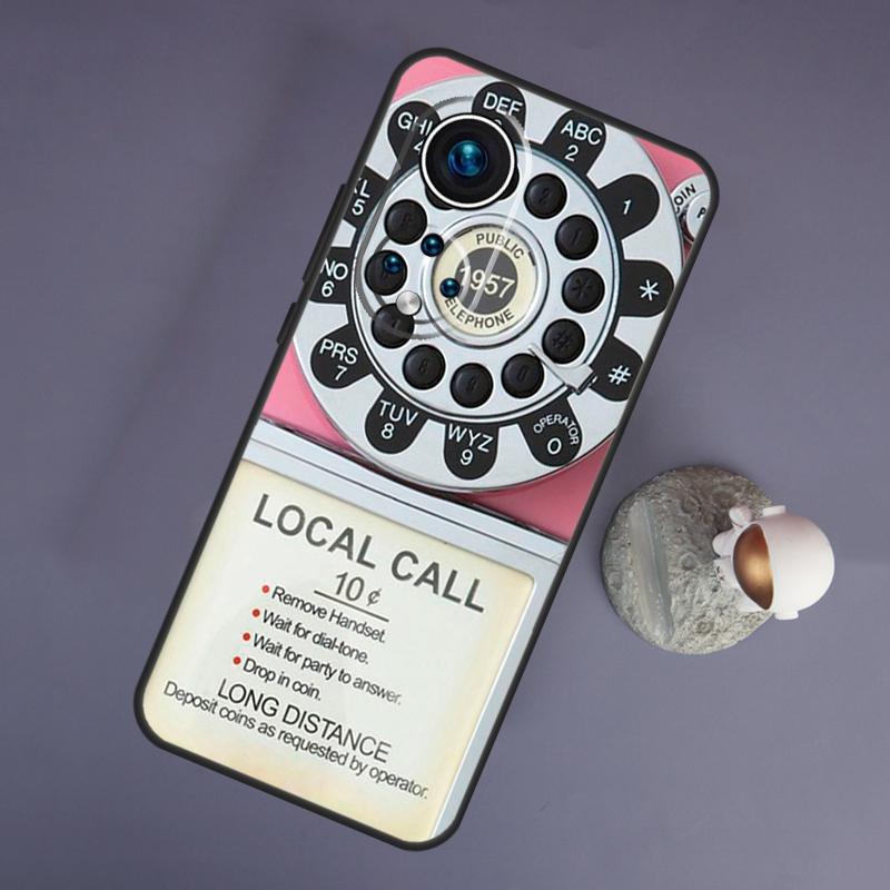 Retro Telephone Rotary Dial For Huawei Honor Magic 5 Lite 70 50 X8 X9 a P20 P30 P40 P50 P60 Pro P Smart Nova 9 5T Case