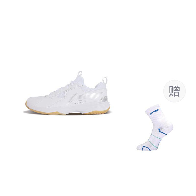 Li Ning Ace V Cushioning Slip Resistant Abrasion Resistant Breathable Mid Top Badminton Shoes Unisex White AYTT001-5