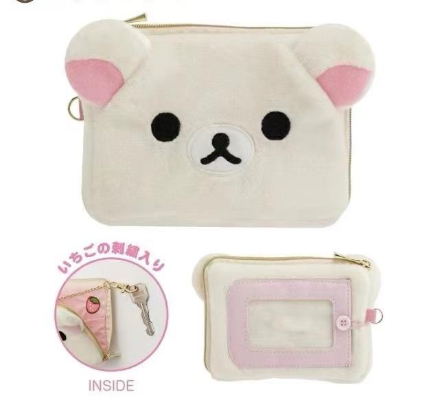 Rilakkuma Coin Purse,Portable Storage Bag For Keys, Id Card, Bank Card, Cute Pendant Kawaii Girl'S Birthday Valentine'S Day Gift