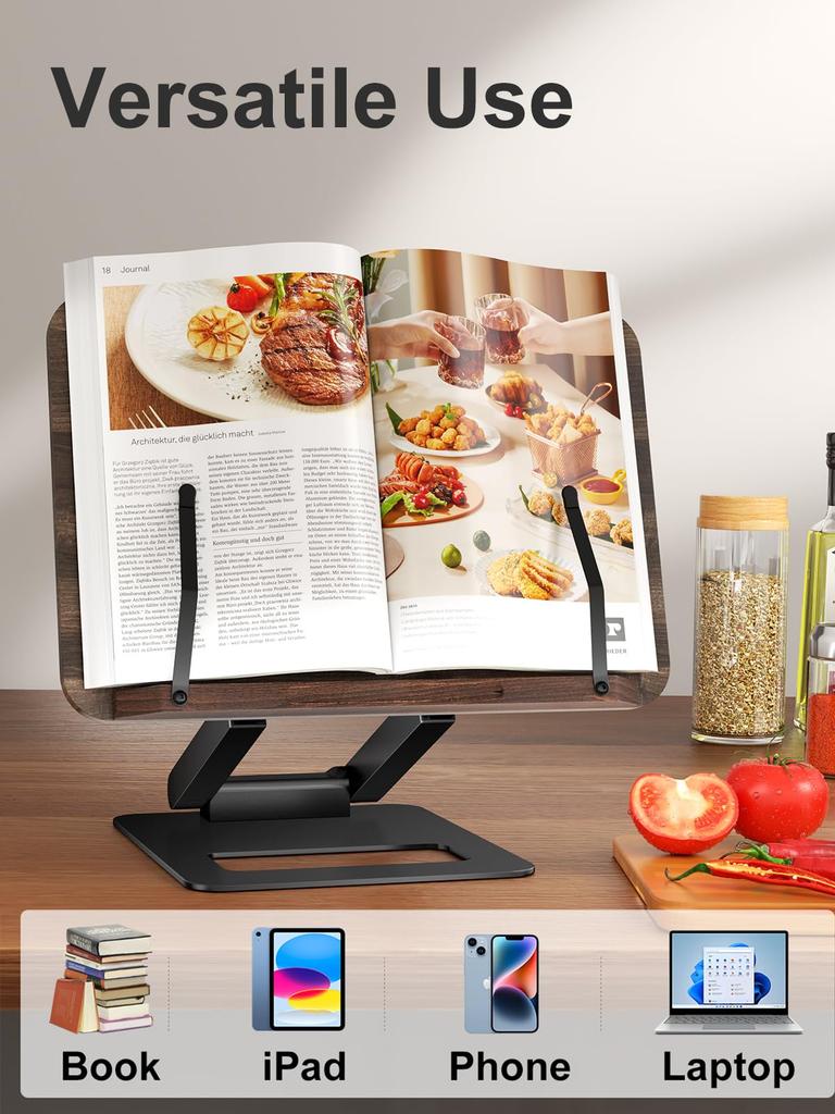 Tounee Book Extendable Book Holder Height Drawer Ergonomic Book Stand with Extendable Page Fits All Books Stand, Stand, Adjustable, Design, Clips,