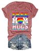 Summer New Shortsleeved Casual Tshirt Free Mom Hugs Print Loose Crew Neck Fashion Top Jumper