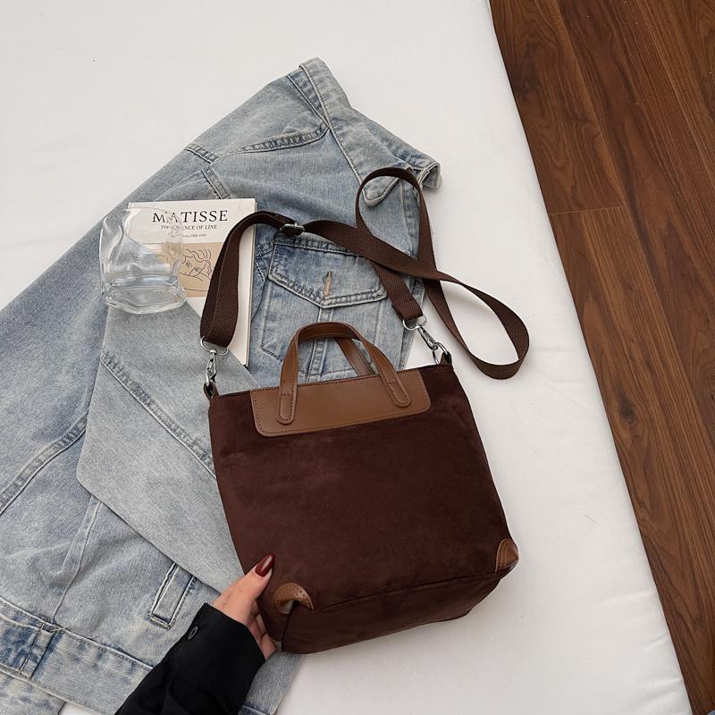 Herbst & Winter Retro Wildleder Kleine Quadratische Tasche - 2025 Neue Minimalistische Lässige Handtasche, Strukturierte Schulter- & Umhängetasche Trendig