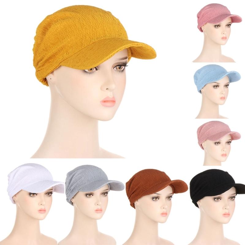 Classy Summer Sunscreen Turban Cap Headband Solid Color Hair Wrap Nursing Cap Headwear Sleeping Cap for Friends
