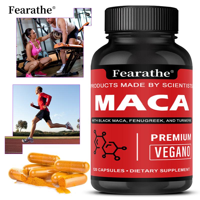 Maca Capsules Contain 120 Capsules of Black Maca Huluba Ginger Which Balance Energy and Enhance Physical Strength