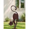 Outdoor Metal Cat Garden Statue Vintage Black Gothic Yard Ornament for Halloween Christmas Decor Iron Fence Sculpture Gift for Cat Lovers