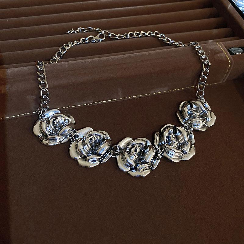 Classic Middle Design Women Girls Palace Luxury Crystal Necklace Earrings Vintage Lady Gorgeous Chains Choker Jewelry Gift