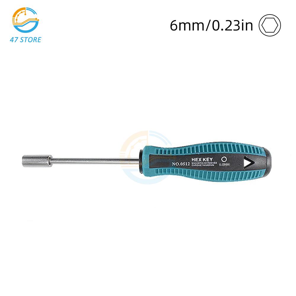 Metal Socket Driver Hex Wrench Screwdriver Hex Nut Key Nutdriver Hand Tool Nut Driver Set 6mm/7mm/8mm/9mm/10mm/11mm-14mm