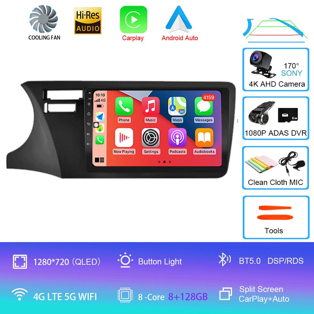 For Fit Honda City 2014 2015 2016 2017 Multimedia Stereo Android 14 Car Radio DVD Video Player Navigation GPS Left Hand Driving