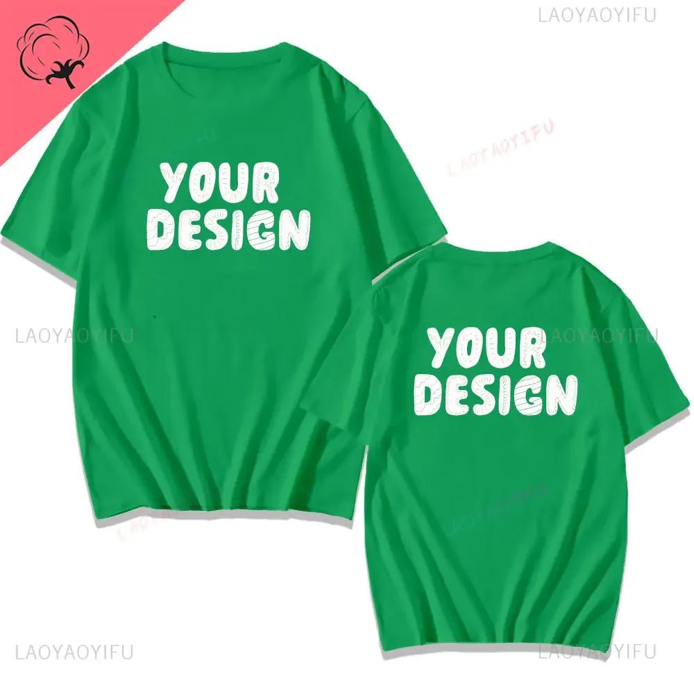 2025 Customized Printed Cotton Black White T Shirt Harajuku Men Women Tee DIY Your Like Photo Tshirt Fashion Custom Tops