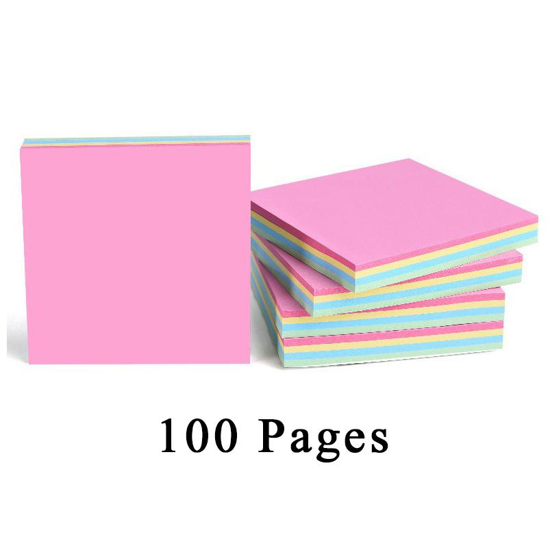 1Book Sticky Note Pads Stationery Paper Mixed Color Self-Adhesive School Office DIY Message Supplies Accessories Decorations ZYF