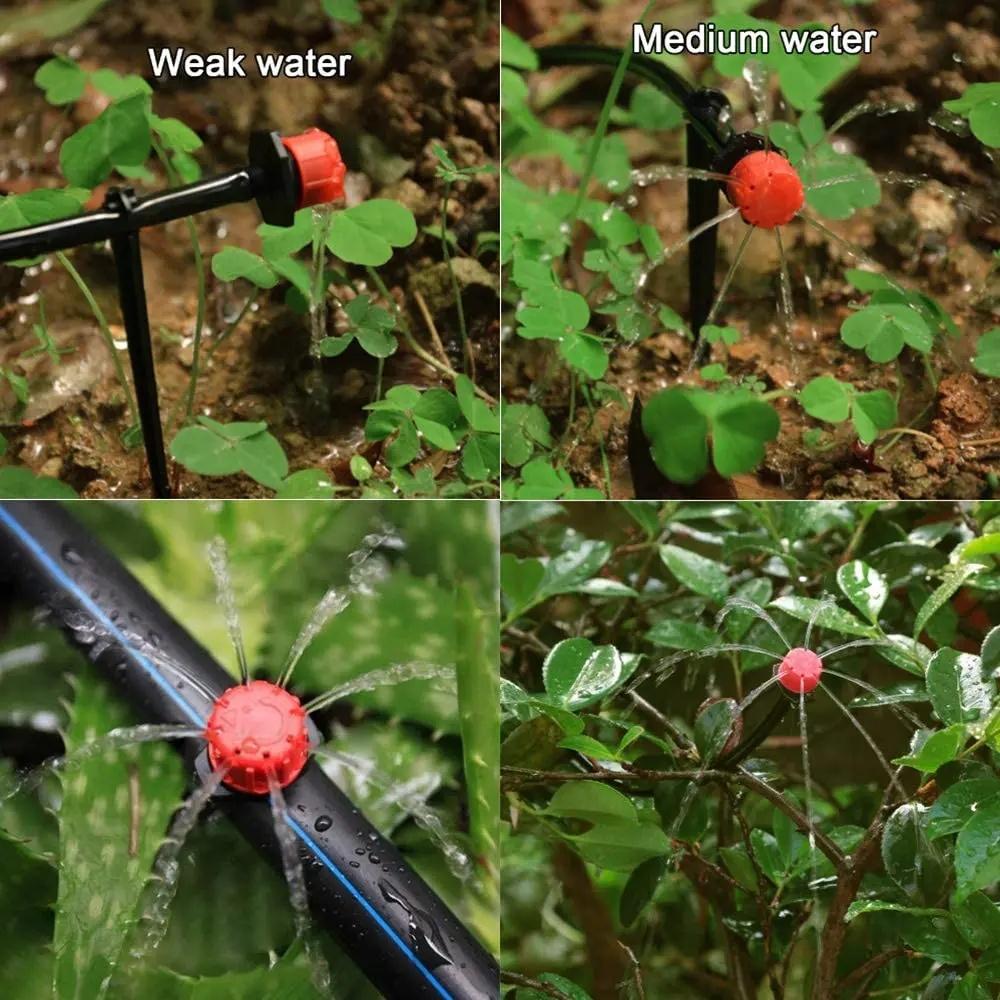 50pcs Adjustable Irrigation Drippers Sprinklers 1/4'' Emitter Dripper Micro Drip Irrigation Sprinklers for Watering System