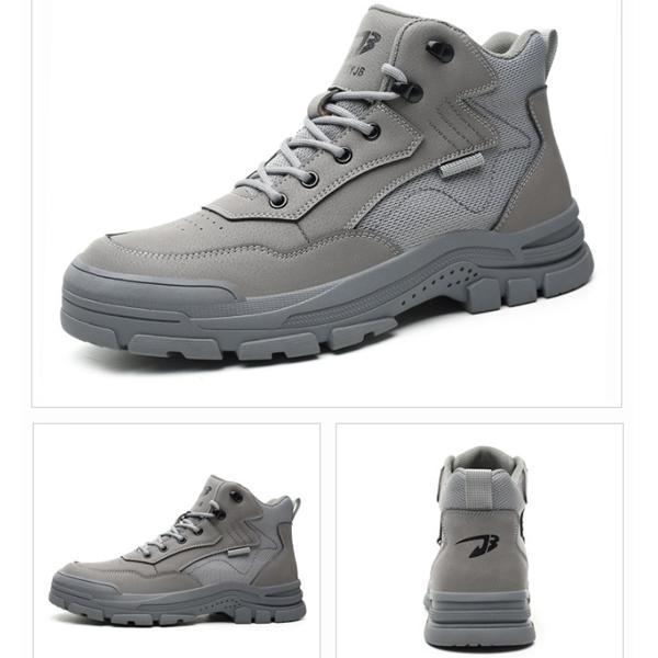 Безопасность труда Обувь для защиты от несчастных случаев Обувь для стальных головных уборов Мужская рабочая обувь Защитные нескользящие ботинки 36 серый