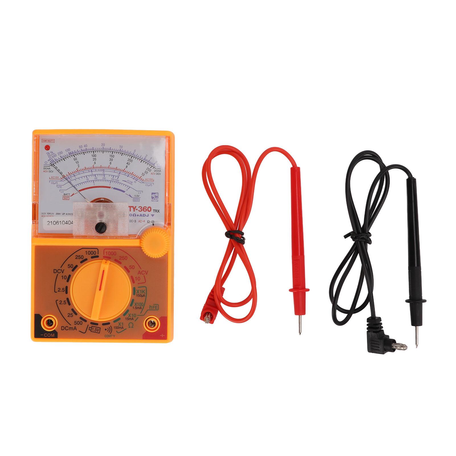 

Мультиметр зі шкалою високої чіткості, декількома діапазонами вимірювання. Гуманізований дизайн. Маленький безпечний стрілочний мультиметр помаранчевий
