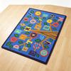 Living Room Rug Alphabet Tree Carpet Blue Playroom Floor Mat Soft NonSlip Educational Study Classroom Area Mat