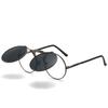Vintage Steampunk Round Sunglasses Men Women Luxury Alloy Punk Glasses Men Fashion Metal Retro Clamshell Sun Glasses UV400