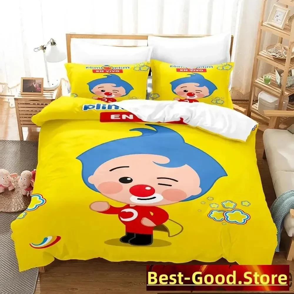 3D Print Plim Cartoon Plim  Bedding Set Boys Girls Twin Queen King Size Duvet Cover Pillowcase Bed Boys Adult Home Textileextile