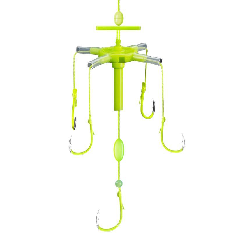 Silver Carp & Bighead Float Fishing Rig: Special Flip-Board Fluorescent Sea Rod Hook Set