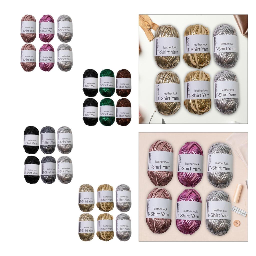 Metallic T-shirt Yarn Hand Knit Yarn Easy Carrying Soft Sewing Accessories